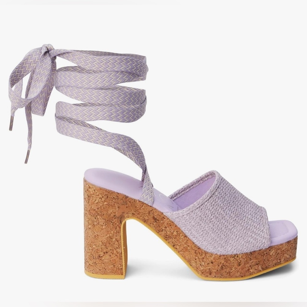 🆕 NEW Beach by Mattie’s Magnolia Platform Women's Lavender Wedge Sandals Size 9 - Picture 2 of 8